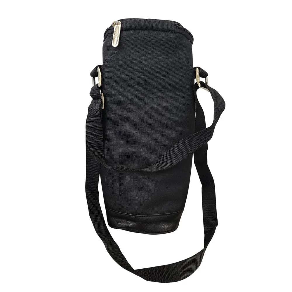 Picnic at Ascot Black Insulated Single Bottle Wine Carrier Bag Husch Blackwell‎